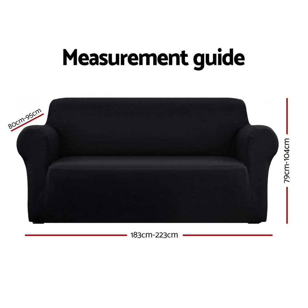 Sofa Accessories: Artiss Sofa Cover Couch Covers 3 Seater Stretch Black