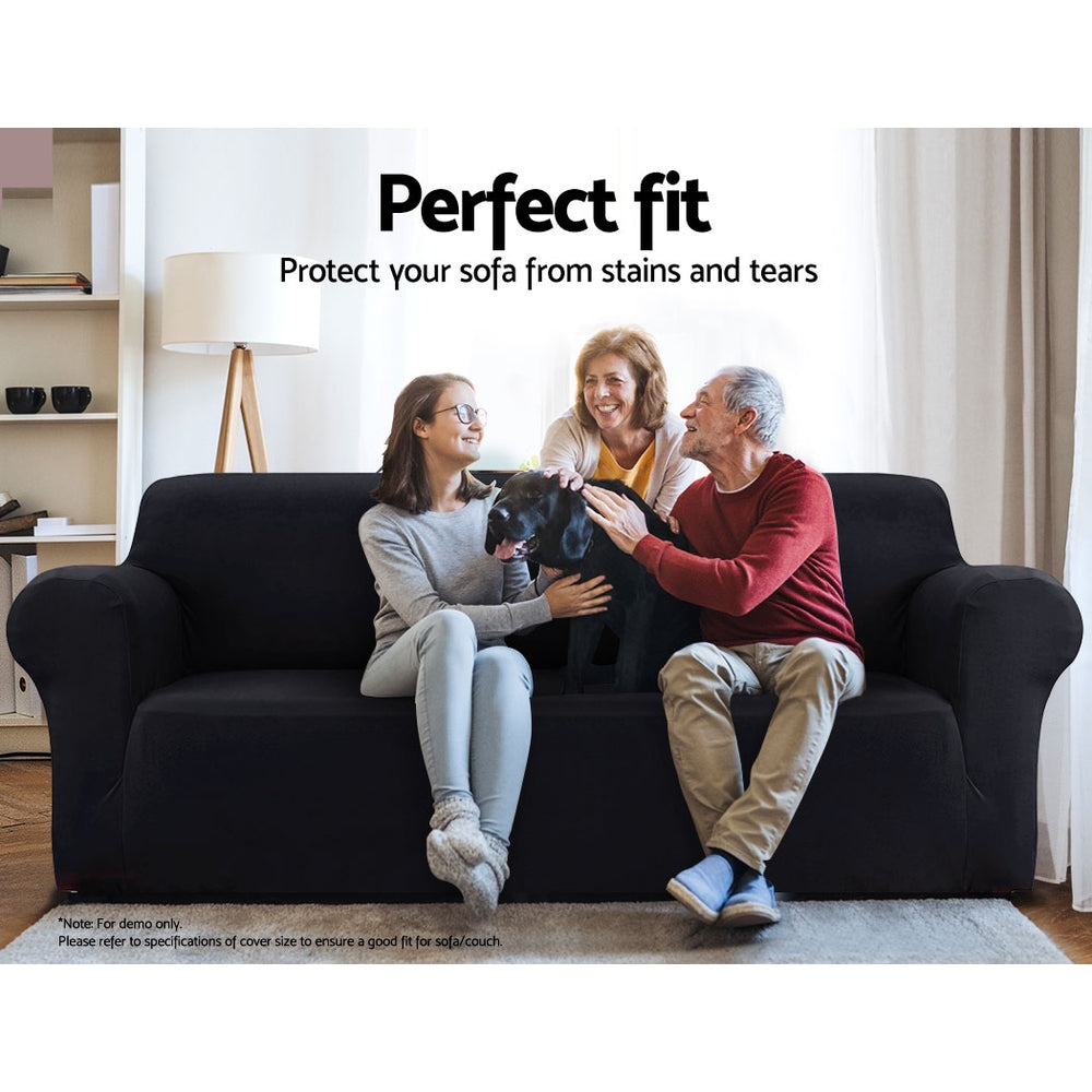 Sofa Accessories: Artiss Sofa Cover Couch Covers 3 Seater Stretch Black