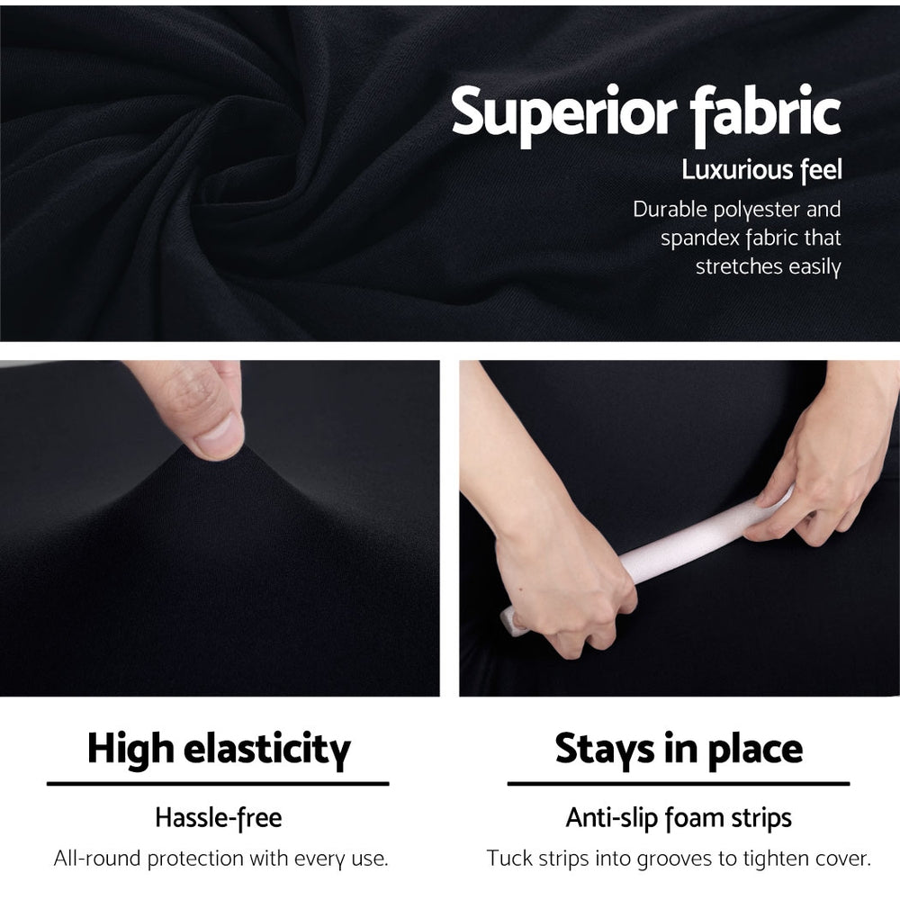 Sofa Accessories: Artiss Sofa Cover Couch Covers 3 Seater Stretch Black