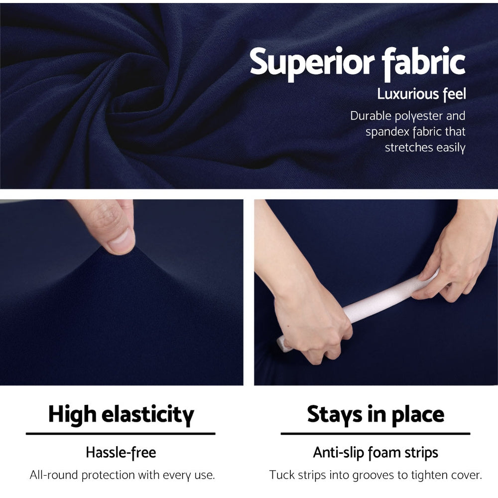 Sofa Accessories: Artiss Sofa Cover Couch Covers 3 Seater Stretch Navy