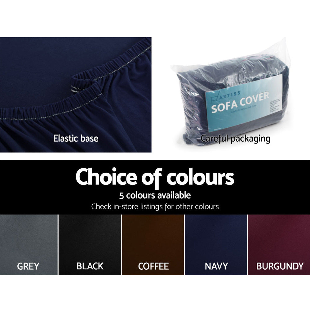 Sofa Accessories: Artiss Sofa Cover Couch Covers 3 Seater Stretch Navy