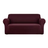 Elegant_Shop-Artiss Sofa Cover Couch Covers 3 Seater Stretch Burgundy