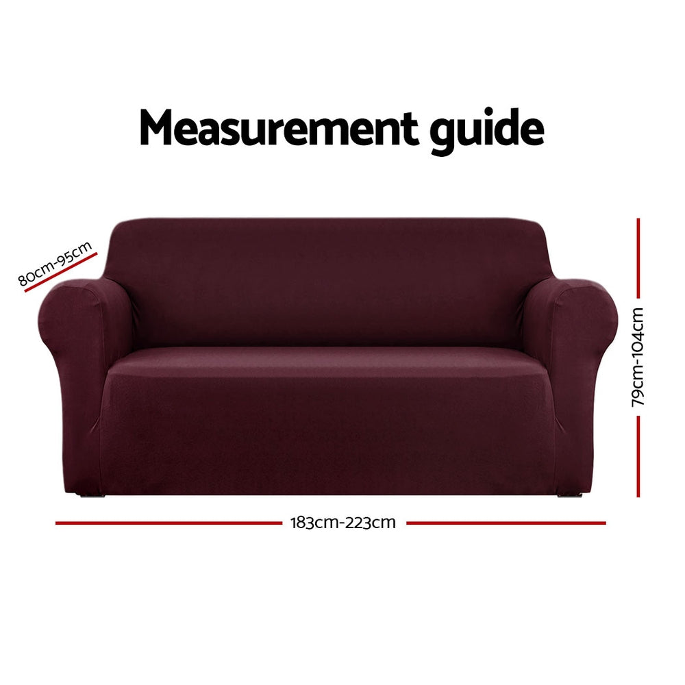 Sofa Accessories: Artiss Sofa Cover Couch Covers 3 Seater Stretch Burgundy