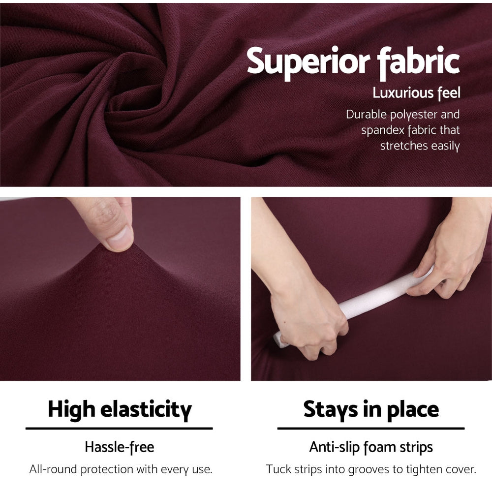 Sofa Accessories: Artiss Sofa Cover Couch Covers 3 Seater Stretch Burgundy