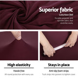 Elegant_Shop-Artiss Sofa Cover Couch Covers 3 Seater Stretch Burgundy