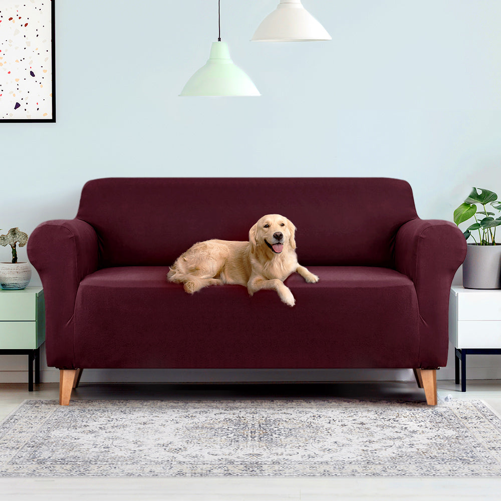 Sofa Accessories: Artiss Sofa Cover Couch Covers 3 Seater Stretch Burgundy