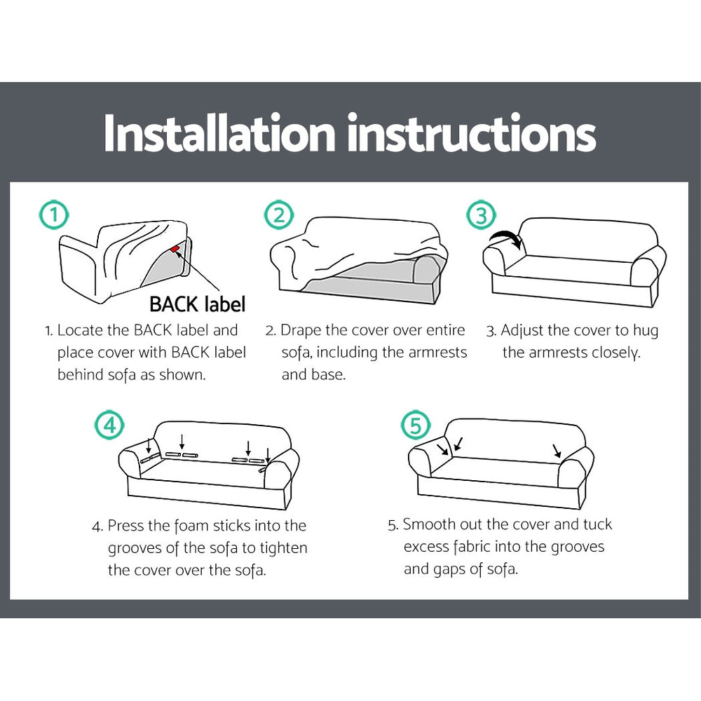 Sofa Accessories: Artiss Sofa Cover Couch Covers 4 Seater Stretch Grey