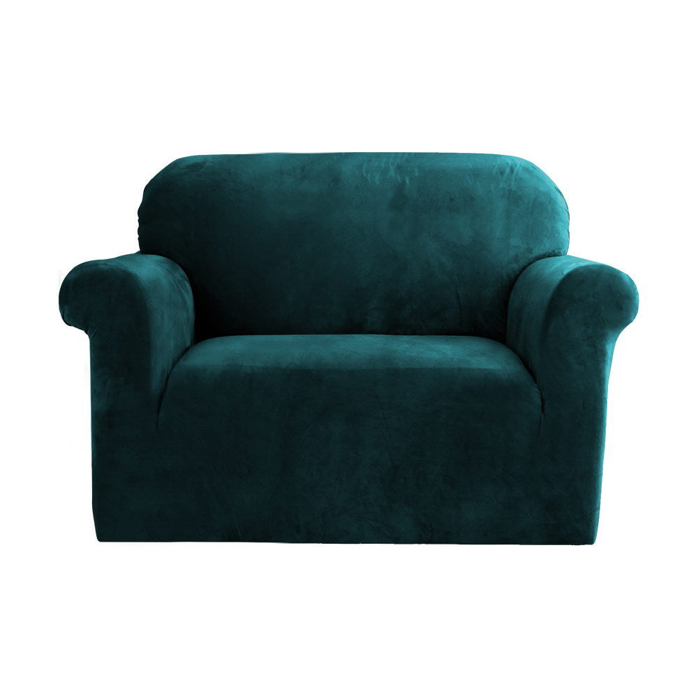 Sofa Accessories: Artiss Sofa Cover Couch Covers 1 Seater Velvet Agate Green