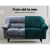 Sofa Accessories: Artiss Sofa Cover Couch Covers 1 Seater Velvet Agate Green