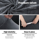 Sofa Accessories: Artiss Sofa Cover Couch Covers 1 Seater Velvet Grey