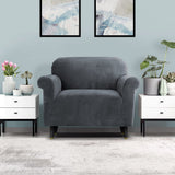 Sofa Accessories: Artiss Sofa Cover Couch Covers 1 Seater Velvet Grey