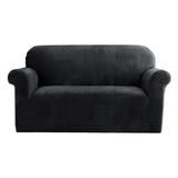 Sofa Accessories: Artiss Sofa Cover Couch Covers 2 Seater Velvet Black