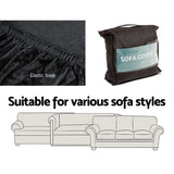 Sofa Accessories: Artiss Sofa Cover Couch Covers 2 Seater Velvet Black