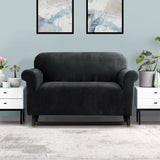 Sofa Accessories: Artiss Sofa Cover Couch Covers 2 Seater Velvet Black