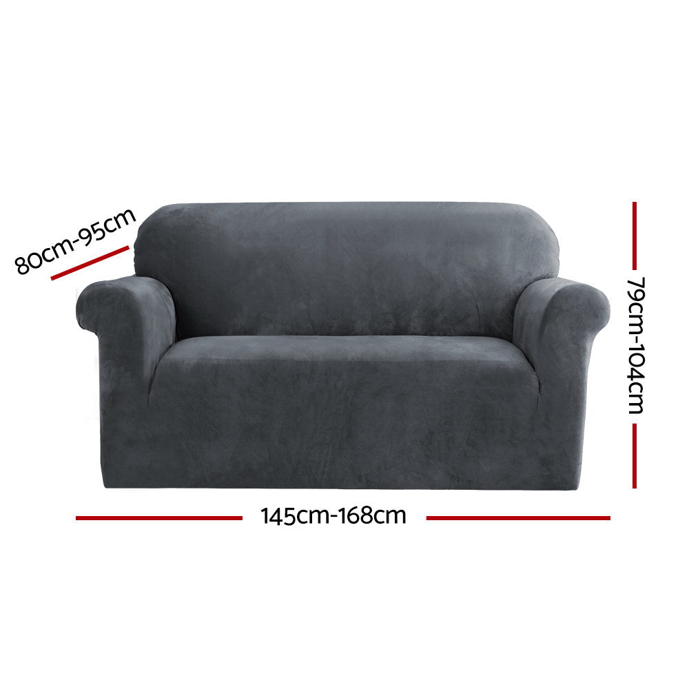 Sofa Accessories: Artiss Sofa Cover Couch Covers 2 Seater Velvet Grey