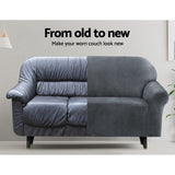 Sofa Accessories: Artiss Sofa Cover Couch Covers 2 Seater Velvet Grey