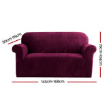 Arm Chairs & Recliners: Artiss Sofa Cover Couch Covers 2 Seater Velvet Ruby Red
