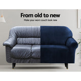 Sofa Accessories: Artiss Sofa Cover Couch Covers 2 Seater Velvet Sapphire
