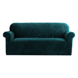 Arm Chairs & Recliners: Artiss Sofa Cover Couch Covers 3 Seater Velvet Agate Green