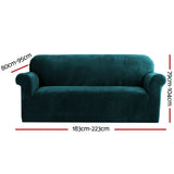 Arm Chairs & Recliners: Artiss Sofa Cover Couch Covers 3 Seater Velvet Agate Green