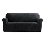 Sofa Accessories: Artiss Sofa Cover Couch Covers 3 Seater Velvet Black