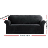 Sofa Accessories: Artiss Sofa Cover Couch Covers 3 Seater Velvet Black