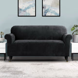 Sofa Accessories: Artiss Sofa Cover Couch Covers 3 Seater Velvet Black