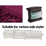 Arm Chairs & Recliners: Artiss Sofa Cover Couch Covers 3 Seater Velvet Ruby Red