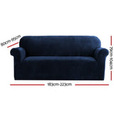 Arm Chairs & Recliners: Artiss Sofa Cover Couch Covers 3 Seater Velvet Sapphire