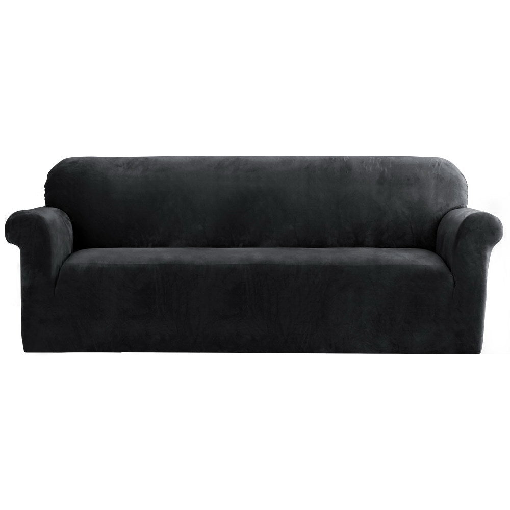 Sofa Accessories: Artiss Sofa Cover Couch Covers 4 Seater Velvet Black