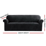 Sofa Accessories: Artiss Sofa Cover Couch Covers 4 Seater Velvet Black