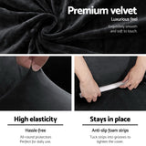 Sofa Accessories: Artiss Sofa Cover Couch Covers 4 Seater Velvet Black