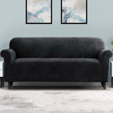 Sofa Accessories: Artiss Sofa Cover Couch Covers 4 Seater Velvet Black