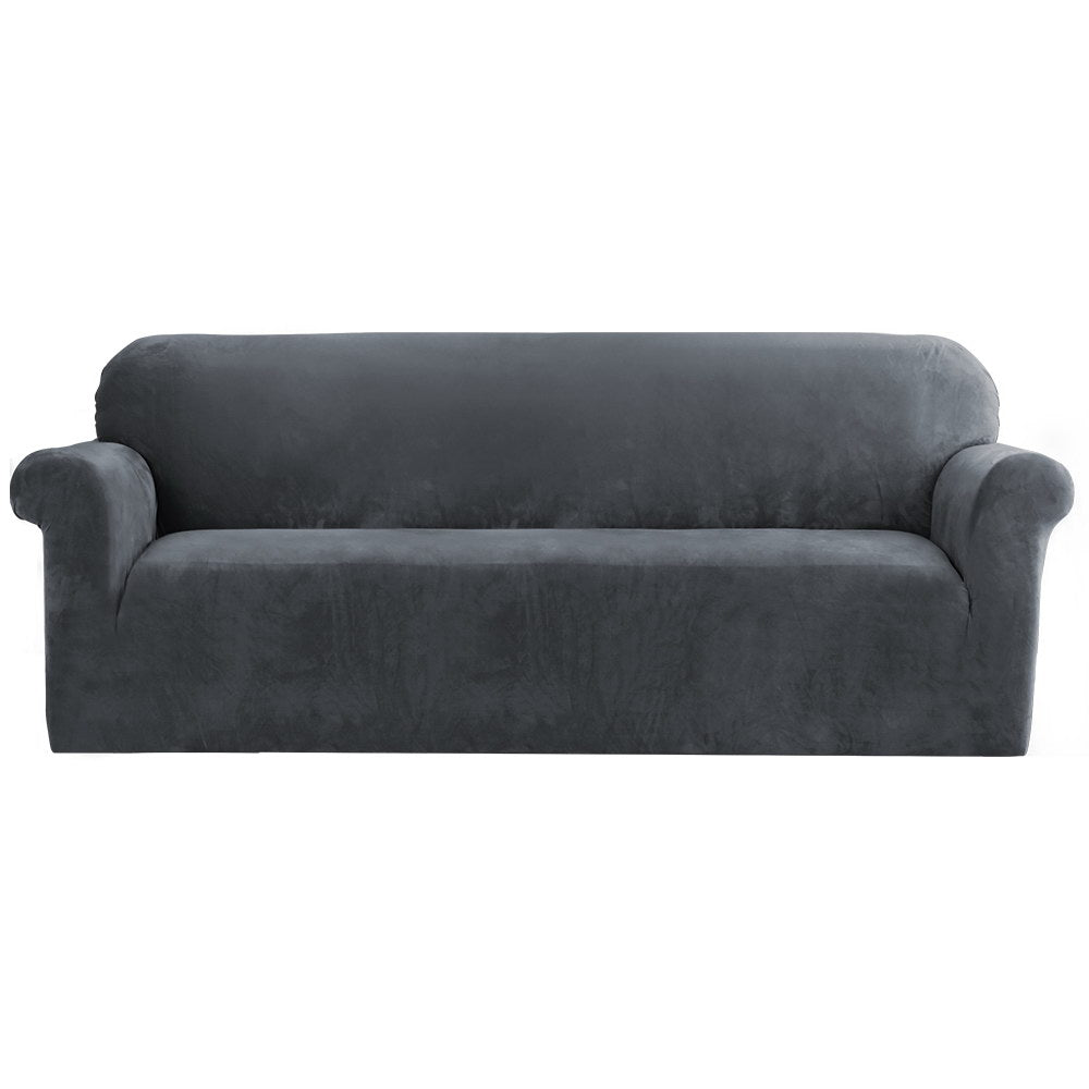 Sofa Accessories: Artiss Sofa Cover Couch Covers 4 Seater Velvet Grey