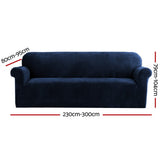 Arm Chairs & Recliners: Artiss Sofa Cover Couch Covers 4 Seater Velvet Sapphire