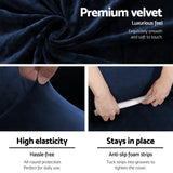 Arm Chairs & Recliners: Artiss Sofa Cover Couch Covers 4 Seater Velvet Sapphire
