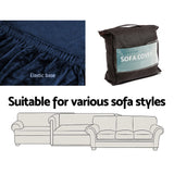 Arm Chairs & Recliners: Artiss Sofa Cover Couch Covers 4 Seater Velvet Sapphire