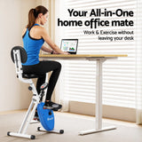 Artiss Under Desk Folding X-Bike with 140cm Automatic Standing Desk Magnetic Resistance Oak