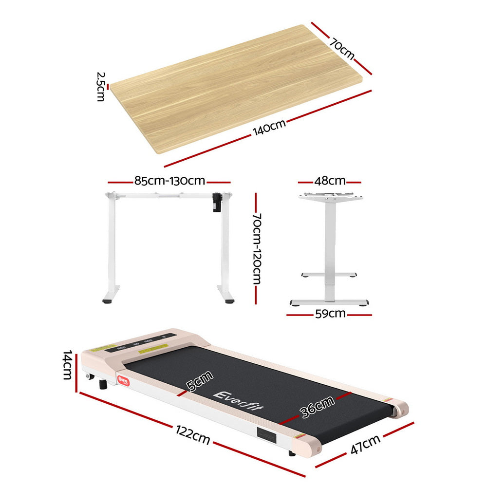 Desks: Artiss Electric Treadmill with 140cm Automatic Standing Desk Walking Pad 360mm