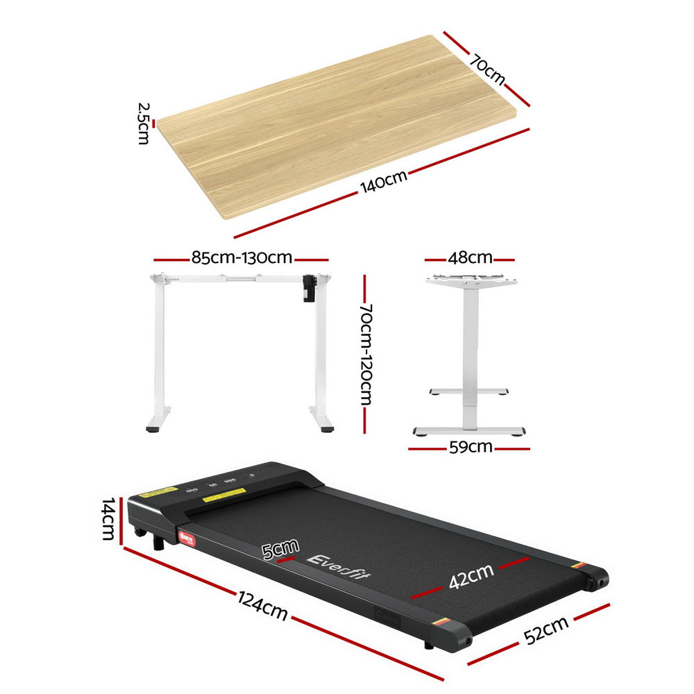 Desks: Artiss Electric Treadmill with 140cm Automatic Standing Desk Walking Pad 400mm