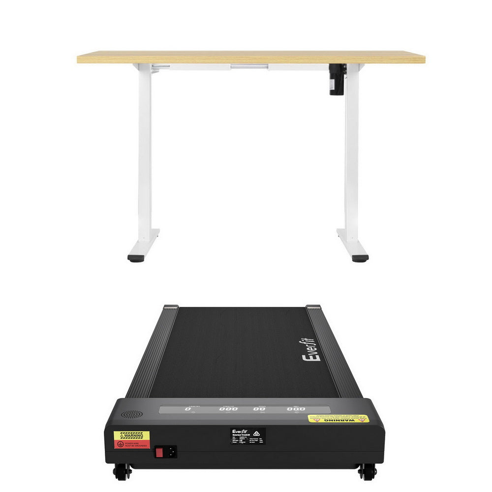 Desks: Artiss Electric Treadmill with 140cm Automatic Standing Desk Walking Pad 400mm