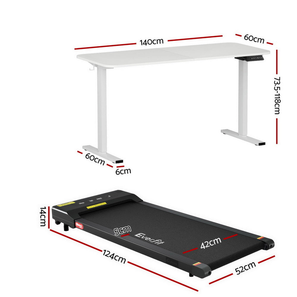 Desks: Artiss Electric Treadmill with 140cm Automatic Standing Desk Walking Pad 400mm