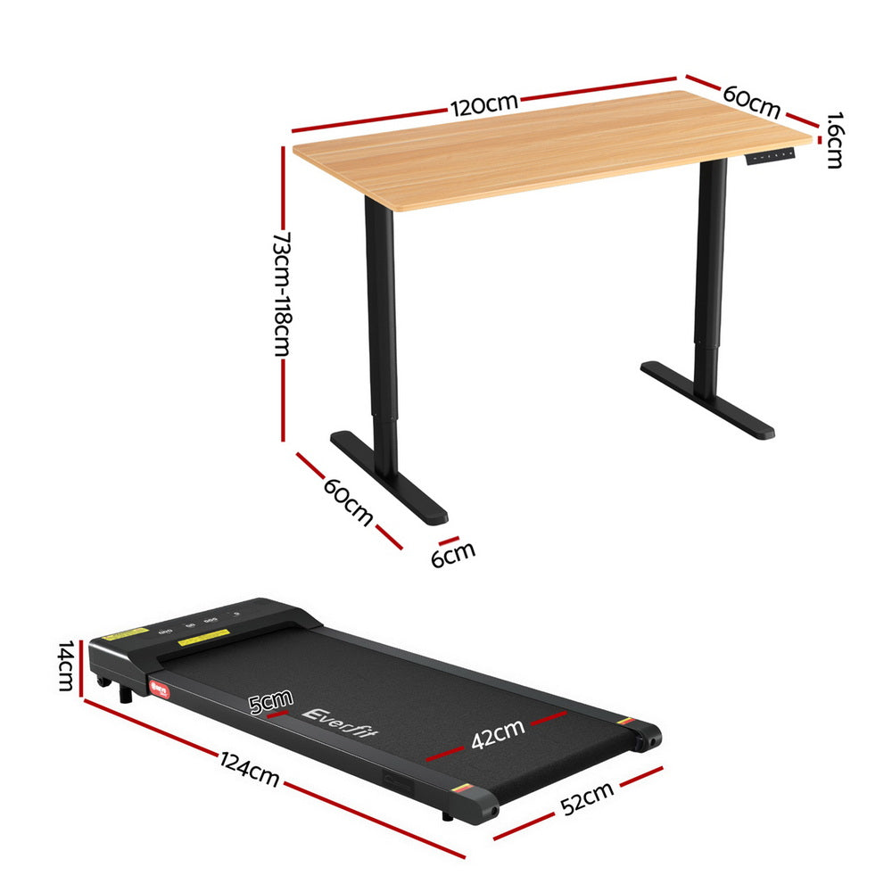 Desks: Artiss Electric Treadmill with 120cm Automatic Standing Desk Walking Pad 400mm
