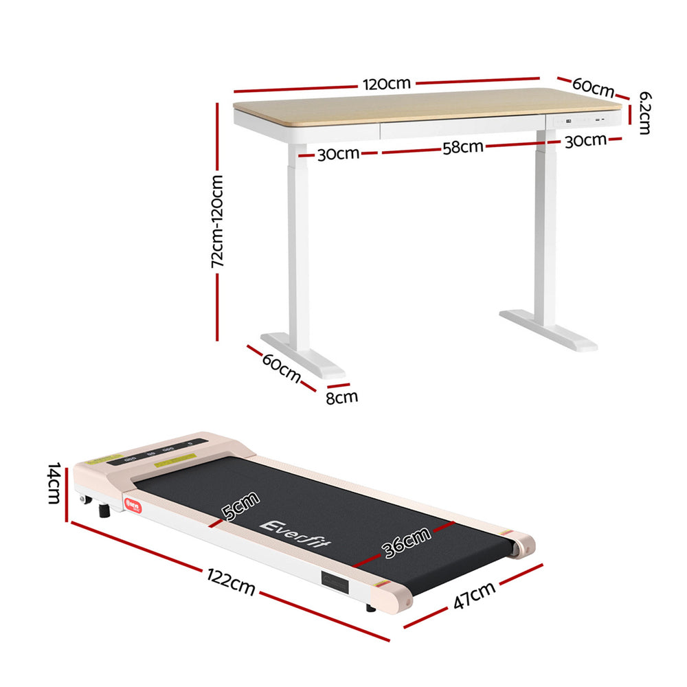 Desks: Artiss Electric Treadmill with 120cm Automatic Standing Desk Walking Pad 360mm