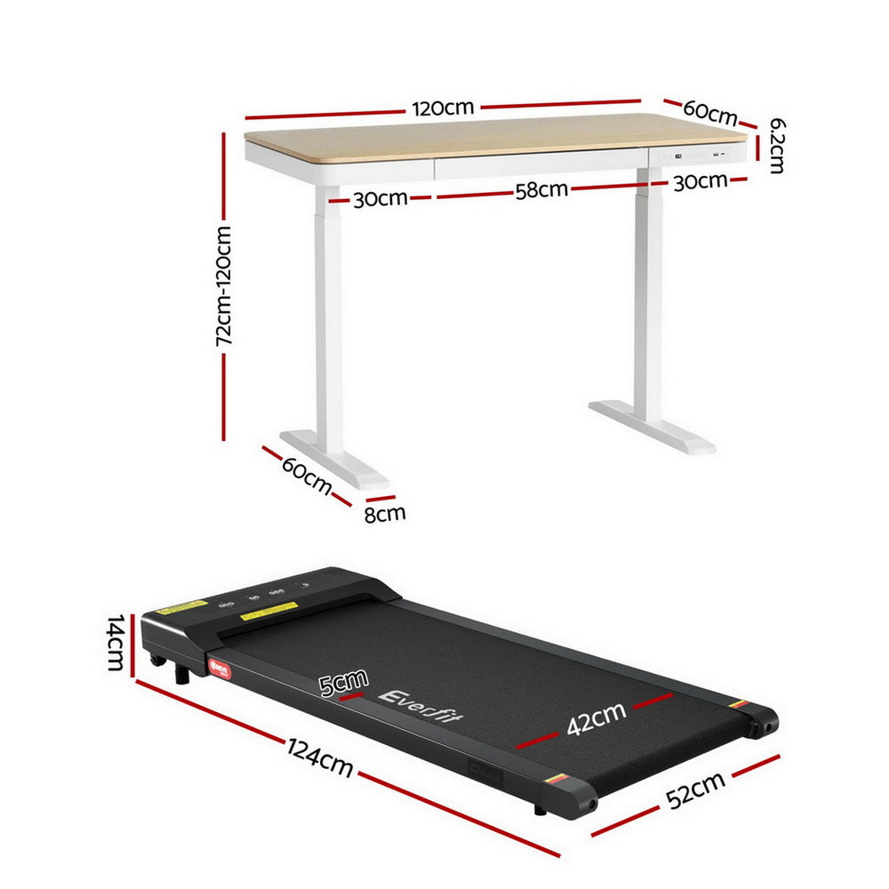Desks: Artiss Electric Treadmill with 120cm Automatic Standing Desk Walking Pad 400mm
