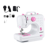 Arts & Crafts: Devanti 12 Stitches Mini Sewing Machine for Beginners Portable Sewing Machine Kit with LED Lights