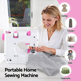 Arts & Crafts: Devanti 12 Stitches Mini Sewing Machine for Beginners Portable Sewing Machine Kit with LED Lights