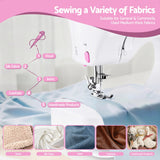 Arts & Crafts: Devanti 12 Stitches Mini Sewing Machine for Beginners Portable Sewing Machine Kit with LED Lights