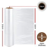 500mm x 400m Stretch Film Pallet Shrink Wrap 2 Rolls Package Use Plastic Clear