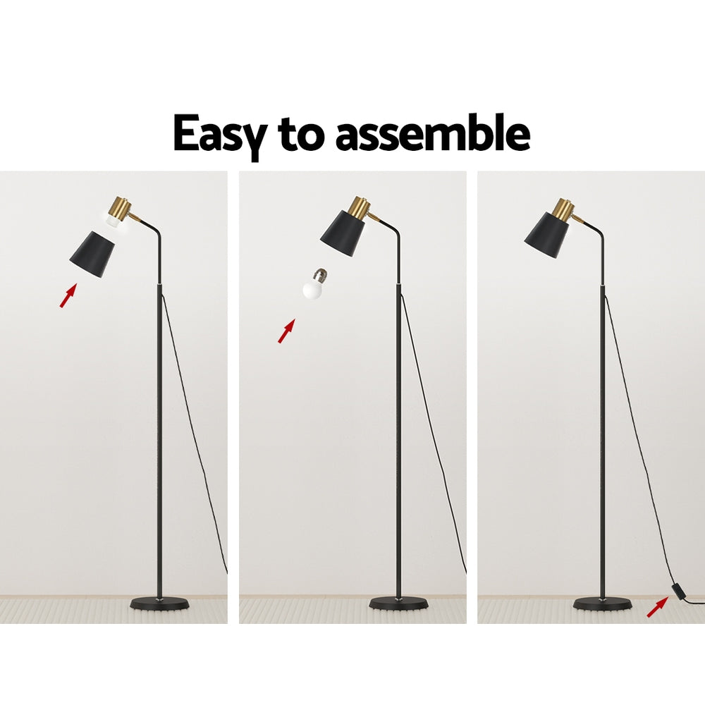 Floor Lamps: Artiss Floor Lamp LED Light Stand Modern Home Living Room Office Reading Black